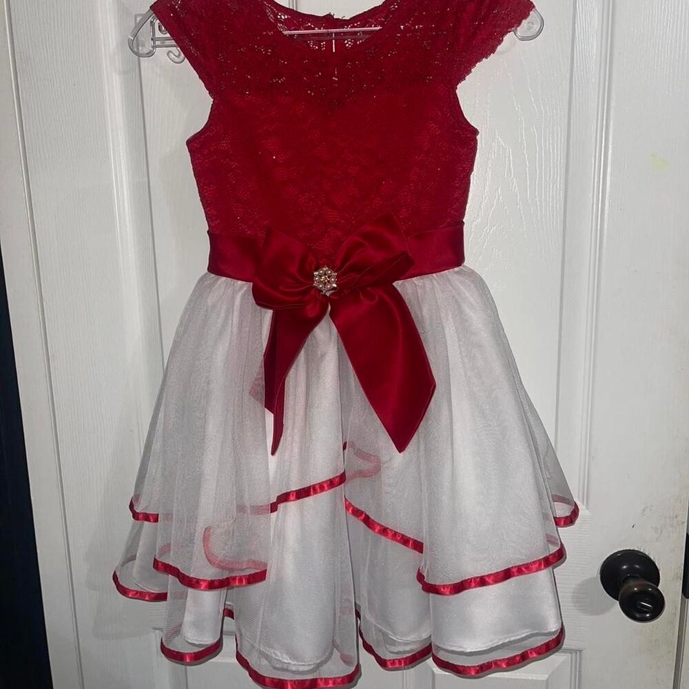 Rare-editions Girls Kids Holiday Dress Size 8 Lace